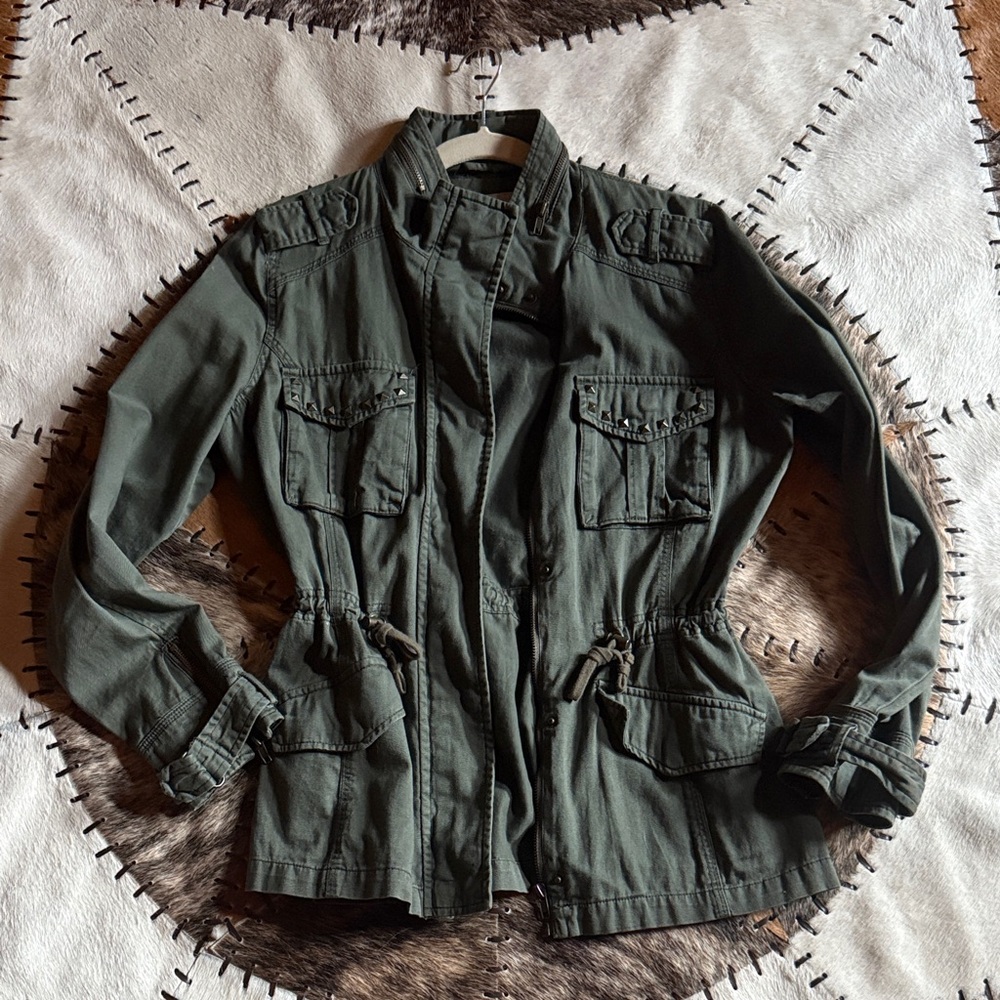 100% cotton Women's Olive Military Jacket